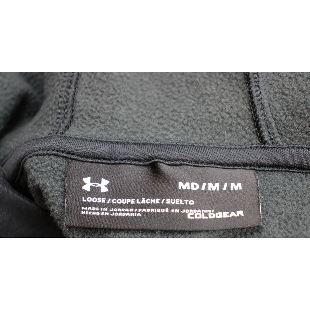 Under Armour Hoodie Mens Medium Black Cold Gear Fleece Loose Fit Long Sleeve - Picture 3 of 6